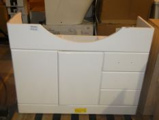 High Gloss White 2 Door 3 Draw Vanity Unit