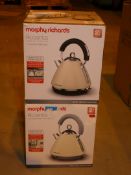 Lot to Contain 2 Boxed Morphy Richards Accents Special Edition Kettles in Cream Combined RRP £70