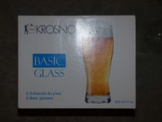 Lot to Contain Three Boxed Sets of Six Krosno Basic Pint Glasses Combined RRP £60