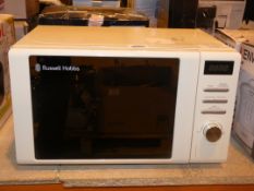 Russell Hobbs Cream Digital Display Counter Top Mirrored Front Microwave RRP £75