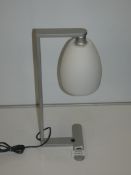 Boxed Silver Base Opal Glass Shade Desk Lamp From A High-End Lighting Company (Chelsom) RRP £130