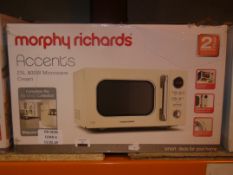 Boxed Morphy Richards Accents 23L 800W Microwave In Cream RRP £80