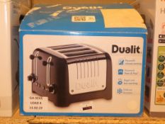 Boxed Dualit Cream And Stainless Steel 4 Slice Toaster RRP £80