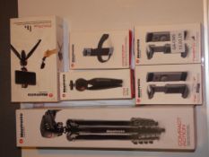Complete Manfrotto Camera And Smart Phone Accessory Pack To Include The Base Grip, Pixi Mini Tripod,