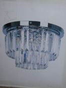Boxed Home Collection Melody Flush Stainless Steel And Glass Ceiling Light RRP 150