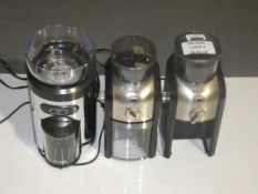 Assorted Krupp's And Dualit Coffee Bean Grinders