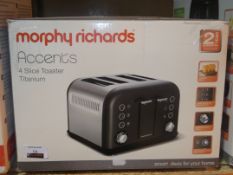 Boxed Morphy Richard Accents 4 Slice Toaster In Titanium Grey RRP £40