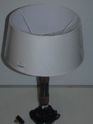 Bronze Designer Table Lamp With Oversized White Shades From A High-End Lighting Company (Chelsom)