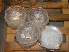 Lot To Contain Thirty Two Assorted Glassware Items To Include Sweetheart Glass Bowls And Floral