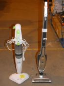Lot To Contain Two Assorted Vax Upright Vacuum Cleaners And Morphy Richards Steam Cleaners