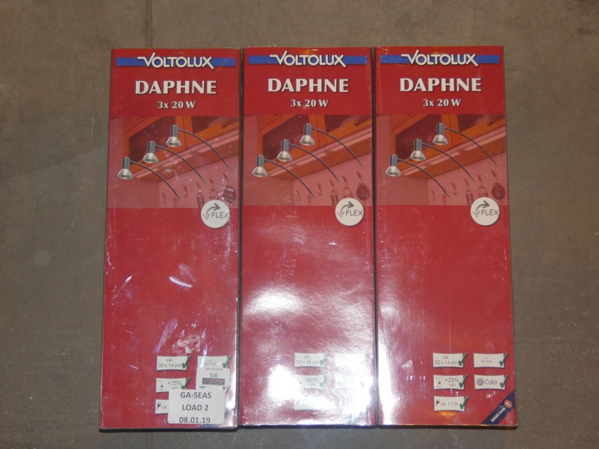 Lot To Contain Three Boxed Voltalux Daphne 20W Wall Lights