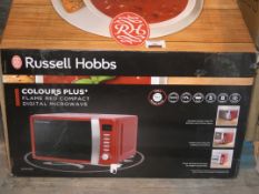 Boxed Russell Hobbs Colours Plus Compact Flame Red Microwave RRP £75