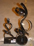Lot To Contain Two Assorted Twisted Metal Lamps And Lamp Bases