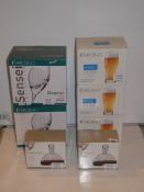 Lot To Contain Seven Boxed Assorted Glassware Items To Include Krosno Sensei Elegance Water Glasses,