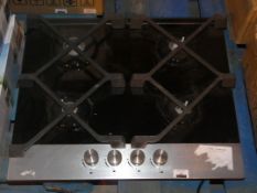 Four Burner Black Gas On Glass Hob