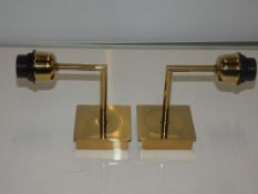 Lot To Contain Two Boxed Brand New Chelsom Gold Designer Wall Lights From A High-End Lighting