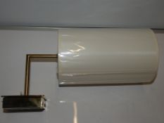 Chelsom Lighting Gold Designer Wall Light With 15Cm Cream Cylinder Shade From A High-End Lighting