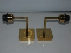 Lot To Contain Two Boxed Brand New Chelsom Gold Designer Wall Lights From A High-End Lighting