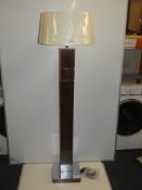 Boxed Chelsom Lighting Urban Walnut And Stainless Steel Designer Floor Standing Lamp With 45Cm