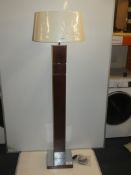 Boxed Chelsom Lighting Urban Walnut And Stainless Steel Designer Floor Standing Lamp With 45Cm