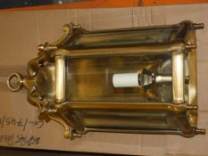 Gold Glass Triple Light Wall Lantern From A High-End Lighting Company (Chelsom) RRP £220