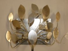 Lot Of Contain Eight Wall Mounted Leaf Print Wall Lights From A High-End Lighting Company (