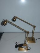 Lot To Contain Two Boxed Brand New Chelsom Lighting Dl/12/Ebr Copper Desk Lamps From A High-End