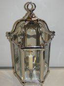 Stainless Steel Glass Triple Light Wall Lantern From A High-End Lighting Company (Chelsom) RRP £220