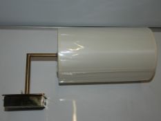 Chelsom Lighting Gold Designer Wall Light With 15Cm Cream Cylinder Shade From A High-End Lighting