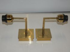 Lot To Contain Two Boxed Brand New Chelsom Gold Designer Wall Lights From A High-End Lighting
