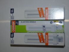 Fifty Boxed Brand New Osram 18W Dulux Designer Light Bulbs Combined RRP £100