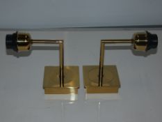 Lot To Contain Two Boxed Brand New Chelsom Gold Designer Wall Lights From A High-End Lighting