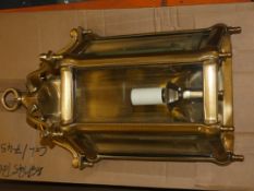 Gold Glass Triple Light Wall Lantern From A High-End Lighting Company (Chelsom) RRP £220