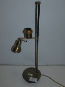 Antique Brass Effect Table Lamp With Downward Pointing Reading Lamp From A High-End Lighting Company