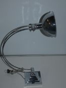 Polished Silver Adjustable Designer Table Lamp From A High-End Lighting Company (Chelsom) RRP £150