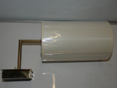 Chelsom Lighting Gold Designer Wall Light With 15Cm Cream Cylinder Shade From A High-End Lighting