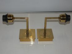 Lot To Contain Two Boxed Brand New Chelsom Gold Designer Wall Lights From A High-End Lighting