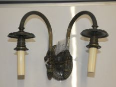 Antique Brass Twin Arm Candelabra Wall Light From A High-End Lighting Company (Chelsom) RRP £82