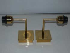 Lot To Contain Two Boxed Brand New Chelsom Gold Designer Wall Lights From A High-End Lighting