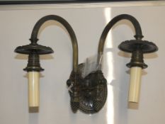 Antique Brass Twin Arm Candelabra Wall Light From A High-End Lighting Company (Chelsom) RRP £83