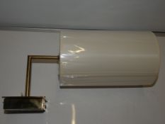 Chelsom Lighting Gold Designer Wall Light With 15Cm Cream Cylinder Shade From A High-End Lighting