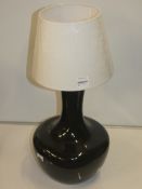 Black Vase Base Fabric Shade Designer Table Lamp From A High-End Lighting Company (Chelsom) RRP £