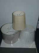 Lot To Contain Three Assorted Brand New Designer Ceiling Light Shades To Include A 35Cm Ivory