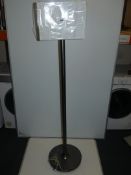 Metallic Dark Grey Floor Standing Lamp With White Rectangular Shade From A High-End Lighting Company