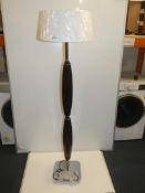 Purple Glass Stainless Steel Designer Floor Standing Lamp With 40Cm White Conical Shade From A