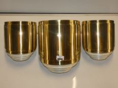 Triple Fitting Chelsom Light Gold And Cream Designer Wall Light From A High-End Lighting Company (