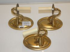 Lot To Contain Two Gold Single Lever Arm Candelabra Wall Lights From A High-End Lighting Company (