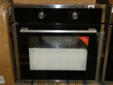 Stainless Steel and Black Multi Function Single Oven