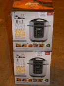 Lot to Contain 2 Boxed 8 in 1 Pressure Cookers RRP £50