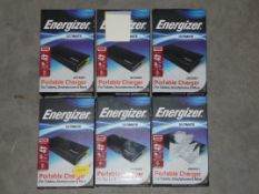 Lot To Contain Six Boxed Energiser Portable Smart Phone And Tablet Chargers RRP £25 Each